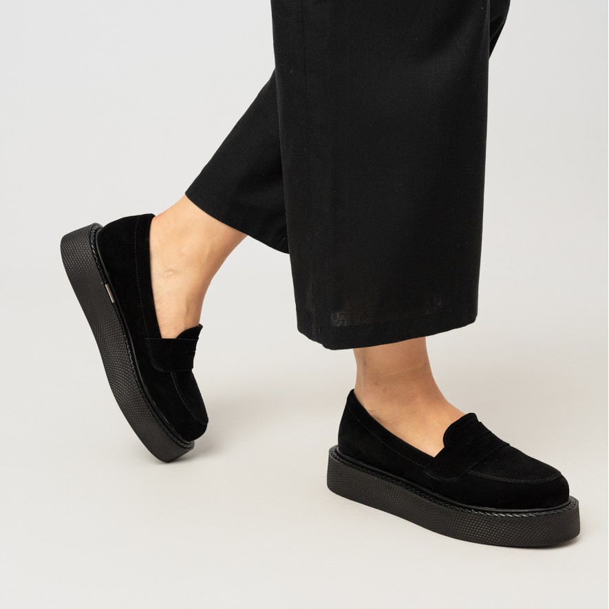            Mocasini - Dune - Velur Black